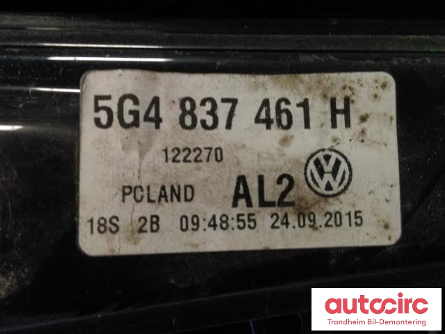 Ruteheis venstre foran til VW e-Golf 2014-2017 (Fase 1)  (..|5G4837461H|)