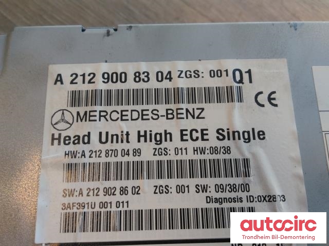 Bilstereo navigasjon til Mercedes E-Klasse 2009-2013 (Fase 1) (W212) (W212) (MITSUBISHI ELECTRIC|A2129008304|A2128700489|N853K19110)