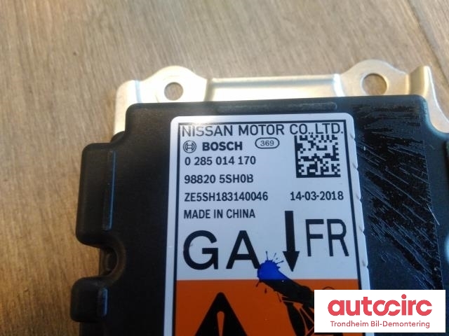 Styreenhet airbag hovedsensor til Nissan Leaf 2018-->> (Type II)  (BOSCH|988205SH0B|K88205SH0B|)