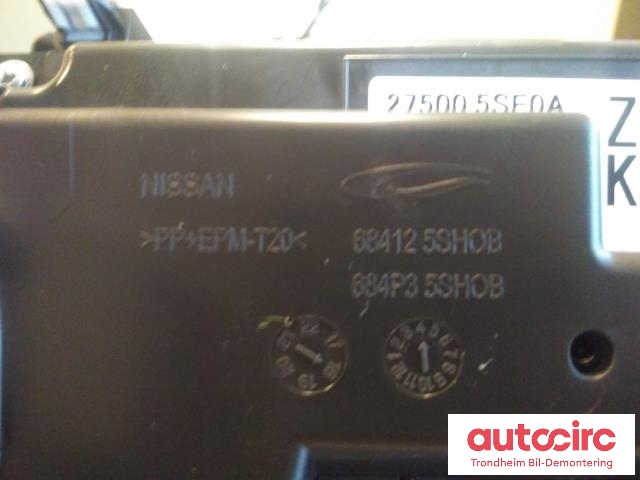 Varmeapparat betjening til Nissan Leaf 2018-->> (Type II)  (..|275005SE0A|684125SH0B|684P35SH0B)