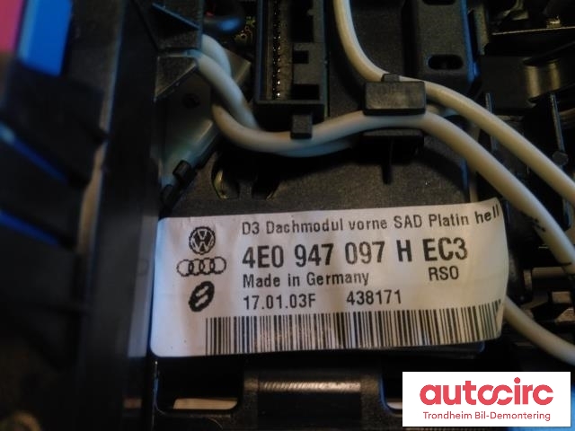 Taklyspanel til Audi A8 2003-2010 (Type II) (..|4E0907135A|4E0947097H|4E0947137C)