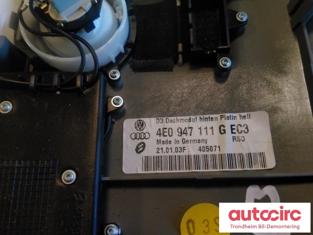 Taklyspanel til Audi A8 2003-2010 (Type II) (BAK|4E0947111G|)