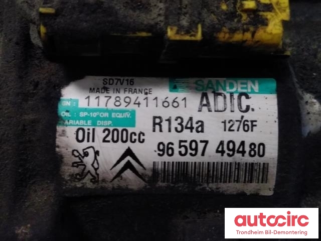 Aircondition kompressor til Peugeot Expert 2007-2016 (Type II)  (SANDEN|9659749480|11789411661|6453VC)