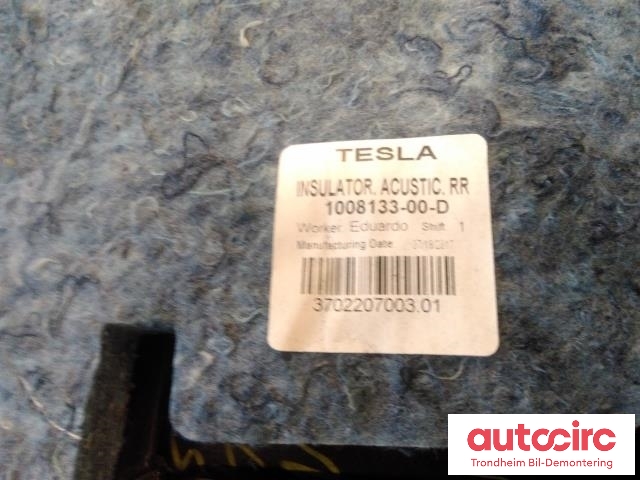Dørtrekk høyre til Tesla Model S 2016-2021 (Fase 2) (REDUSERT PRIS. HØYRE BAK|1008133-00-D|)