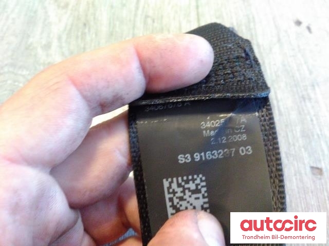 Sikkerhetsbelte bak høyre til BMW 7-Serie 2009-2015 (F01/F02/F03/F04) (F01/F02/F03/F04) (..|9163237|72119163237|34025147A)