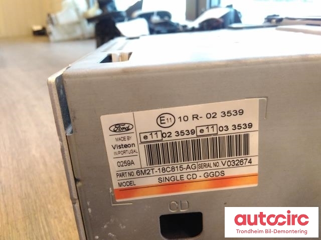 Bilstereo til Ford Galaxy 2007-2010 (Type III, Fase 1) (VISTEON|6M2T-18C815-AG|6M2T-18C815-AL|1818659)