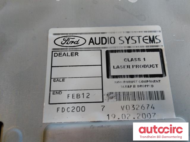 Bilstereo til Ford Galaxy 2007-2010 (Type III, Fase 1) (VISTEON|6M2T-18C815-AG|6M2T-18C815-AL|1818659)