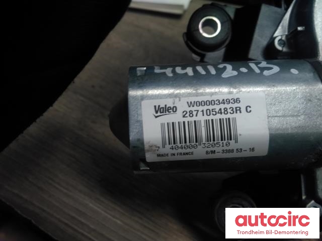 Viskermotor bakrute til Renault Zoe 2013-2019 (Fase 1)  (VALEO|287105483R|W000034936|W000028313)