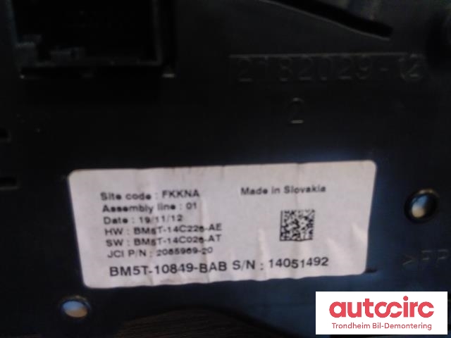 Instrumentpanel til Ford Focus 2011-2014 (Type III, Fase 1) (..|BM5T-10849-BAB|BM5T-10849-BAM|5580299)
