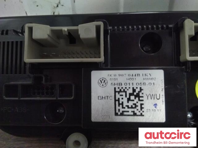 Varmeapparat betjening til VW Beetle 2011-2018 (Type II)  (..|5HB011058|5C0907044B|5C0907044N)