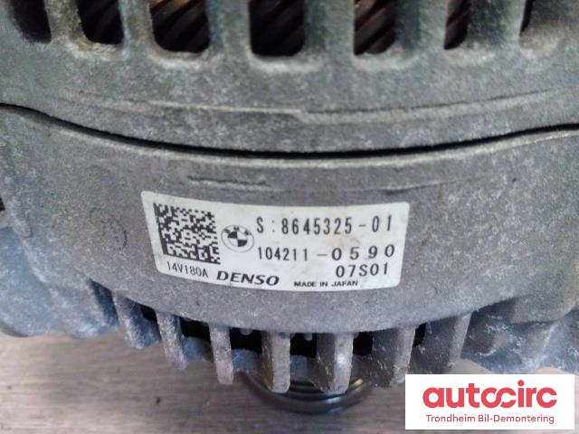 Dynamo til BMW 3-Serie 2012-2018 (F30/F31/F34) (F30/F31/F34) (DENSO|8645325|12318645325|12 31 8 645 325| 104211-0590)