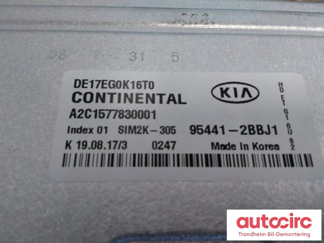 Styreenhet girkasse, hybrid til Kia Niro 2016-2021 (CONTINENTAL|954412BBJ1|A2C1577830001|)