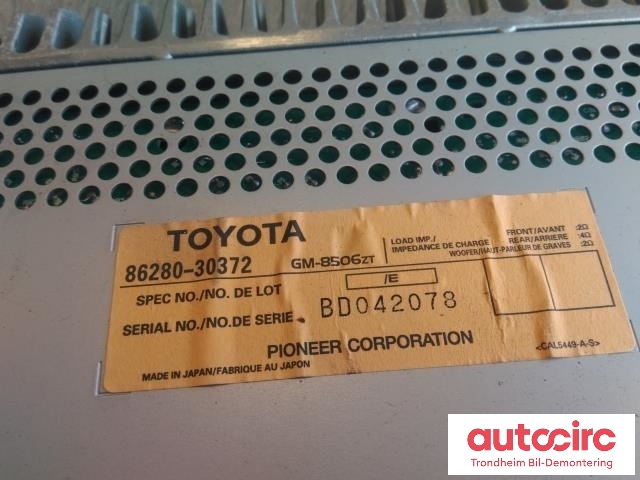 Bilstereo forsterker til Lexus GS 1999-2004 (Type II) (S160) (S160) (..|8628030372|86280-30372|GM-8506ZT)
