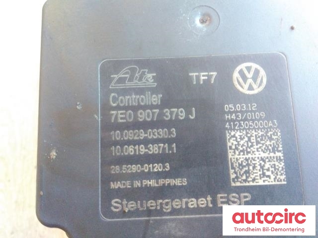 ABS sentral til VW Transporter / Caravelle 2009-2015 (Fase 2) (T5) (T5) (ATE|7E0614517G|7E0907379J|7E0614517H)