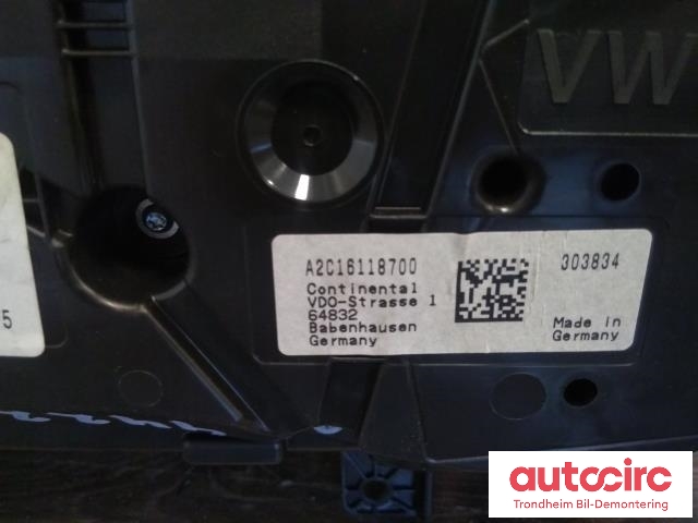 Instrumentpanel til VW e-Golf 2017-2020 (Fase 2) (VDO|5GE920755D|A2C12961100|A2C16118700)