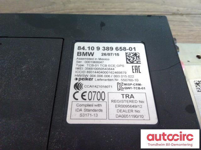 Styreenhet diverse til BMW 3-Serie 2012-2018 (F30/F31/F34) (F30/F31/F34) (..|9389658|84109389658|84109362848)