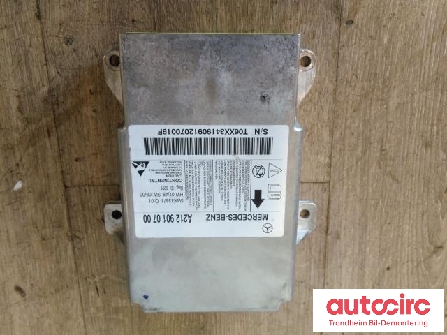 Styreenhet airbag hovedsensor til Mercedes E-Klasse, 2009-2013 (Fase 1) (W212) (W212) (CONTINENTAL|A2129010700)