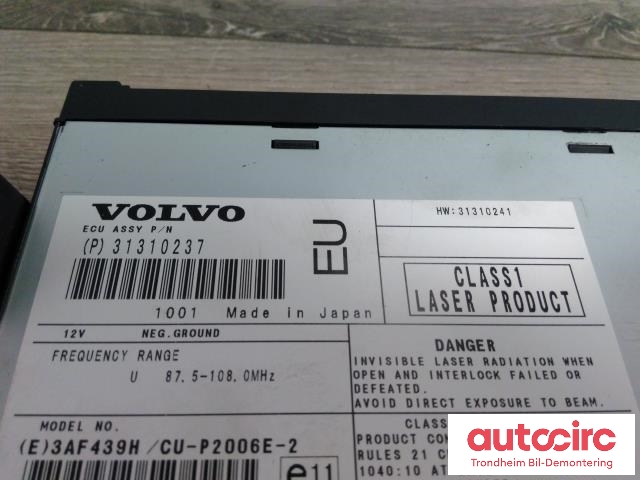 Bilstereo diverse til Volvo XC90 2007-2014 (Type I, Fase 2)  (..|36051128|31310237|31310241)