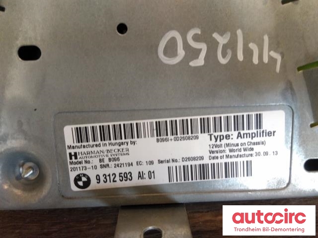 Bilstereo forsterker til BMW 5-Serie 2010-2017 (F10/F11) (F10/F11) (HARMAN BECKER|9312593|65129312593|201173-10)