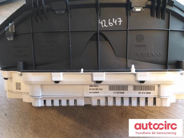 Instrumentpanel til Volvo XC60 2014-2017 (Type I, Fase 2)  (VOLVO|31412535|36011273|)