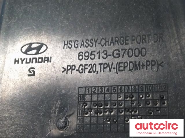 Batterilader inntak/luke til Hyundai Ioniq Electric 2019-->> (Fase 2)  (LUKE|69513G7000|69510G2000|)