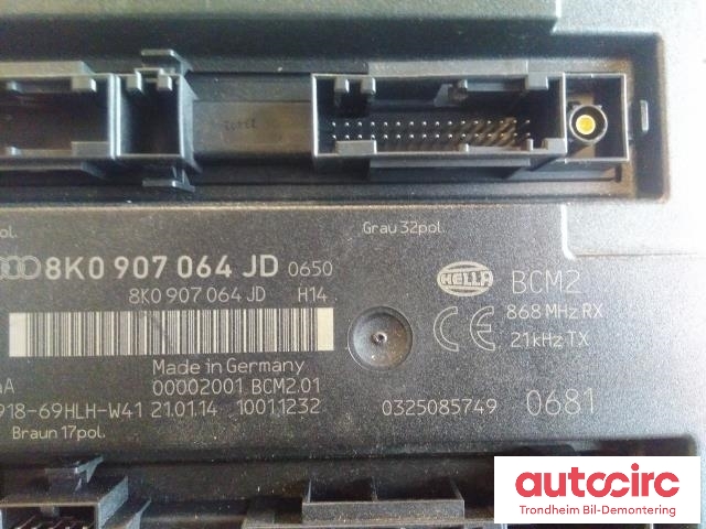 Styreenhet comfort (BCM) til Audi A4, Allroad 2009-2016 (Type I) (B8) (B8) (HELLA|8K0907064JD|8K0907064JJ|8K0907064KJ)
