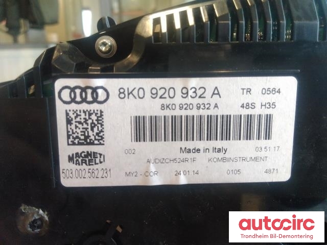Instrumentpanel til Audi A4, Allroad 2009-2016 (Type I) (B8) (B8) (MAGNETI MARELLI|8K0920932A|503002562231|)
