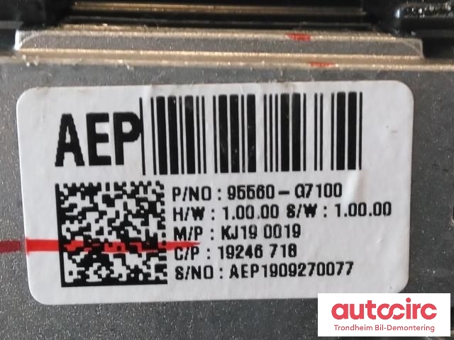 Dashbord telefon til Hyundai Ioniq Electric 2019-->> (Fase 2)  (PB|95560-G7100|95560G7100|)