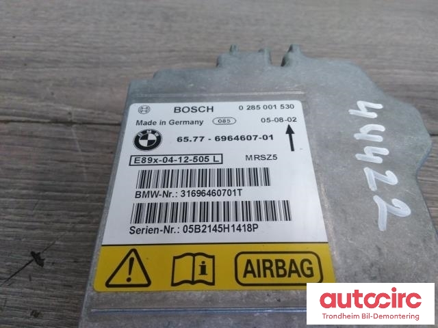 Styreenhet airbag hovedsensor til BMW 3-Serie 2005-2011 (E90/E91/E92/E93) (E90/E91/E92/E93) (BOSCH|6964607|65779184432|65 77 9 184 432| 0285001530)