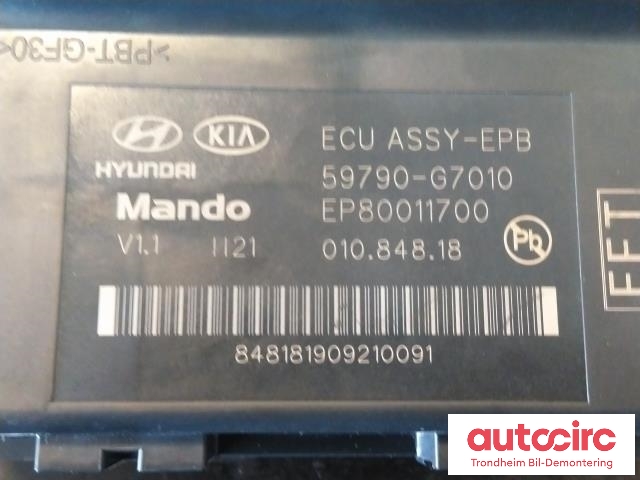 Styreenhet elektrisk parkbrems (EPB - Electric Parking Brake) til Hyundai Ioniq Electric 2019-->> (Fase 2)  (MANDO|59790G7010|59790-G7010|EP80011700)