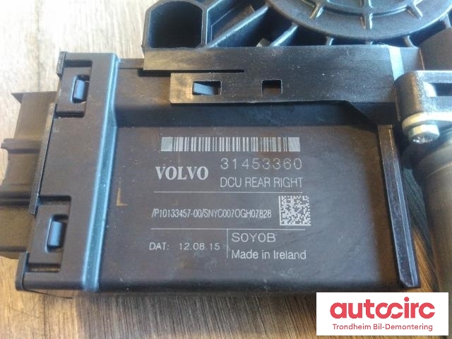 Ruteheis, kun motor, høyre bak til Volvo XC90 2015-2025 (Type II)  (MITSUBA|31453360|966265-102|31349759)