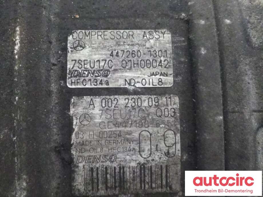 Aircondition kompressor til Mercedes S-Klasse 2005-2013 (W221) (W221) (DENSO|A0022300911|A0022307711|GE447190-6551| 447260-1301)