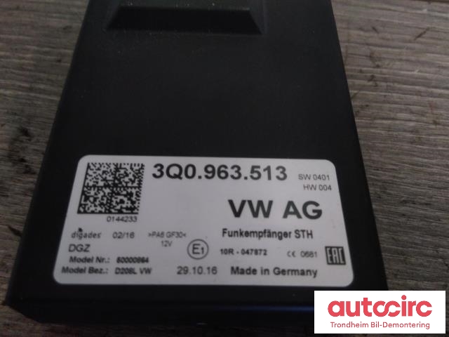 Styreenhet diverse til VW Passat 2015-2019 (Fase 1) (B8) (B8) (..|3Q0963513|50000864|)