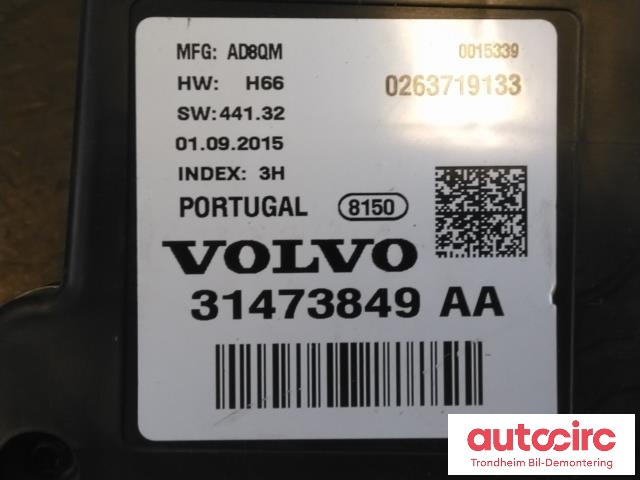 Instrumentpanel til Volvo XC90 2015-2025 (Type II)  (BOSCH|31473849AA|36010343|)