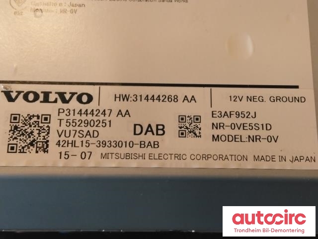 Bilstereo navigasjon til Volvo XC90 2015-2025 (Type II)  (MITSUBISHI ELECTRIC CORP|31444247AA|31444268|36010347)