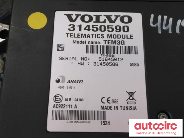 Styreenhet diverse til Volvo XC90 2015-2025 (Type II)  (ANATEL|31450590|36003022|TEM3G)