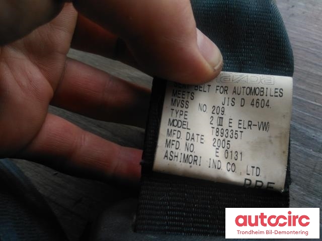 Sikkerhetsbelte foran høyre til Mazda 5 2005-2010 (Type I) (..|CC29-57-L3000|CC29-57-L30 00|T89335T)