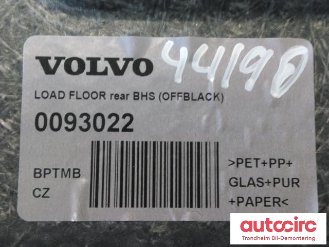 Bagasjerom teppe/gulvplate til Volvo XC90 2015-2025 (Type II)  (..|0093022|39825211|32131326)