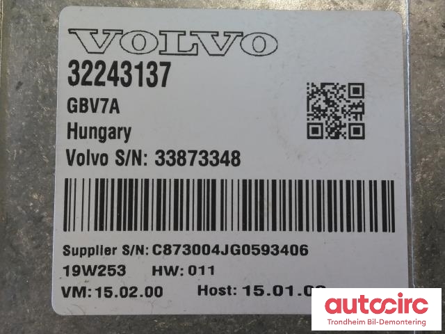 Styreenhet parkering til Volvo XC60 2017-->> (Type II) (..|32243137|32281512|)