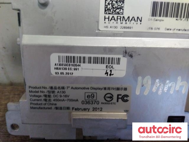 Bilstereo navigasjon skjerm til Audi RS5 2010-2014 (HARMAN|8R0919604A|8R0919604|)