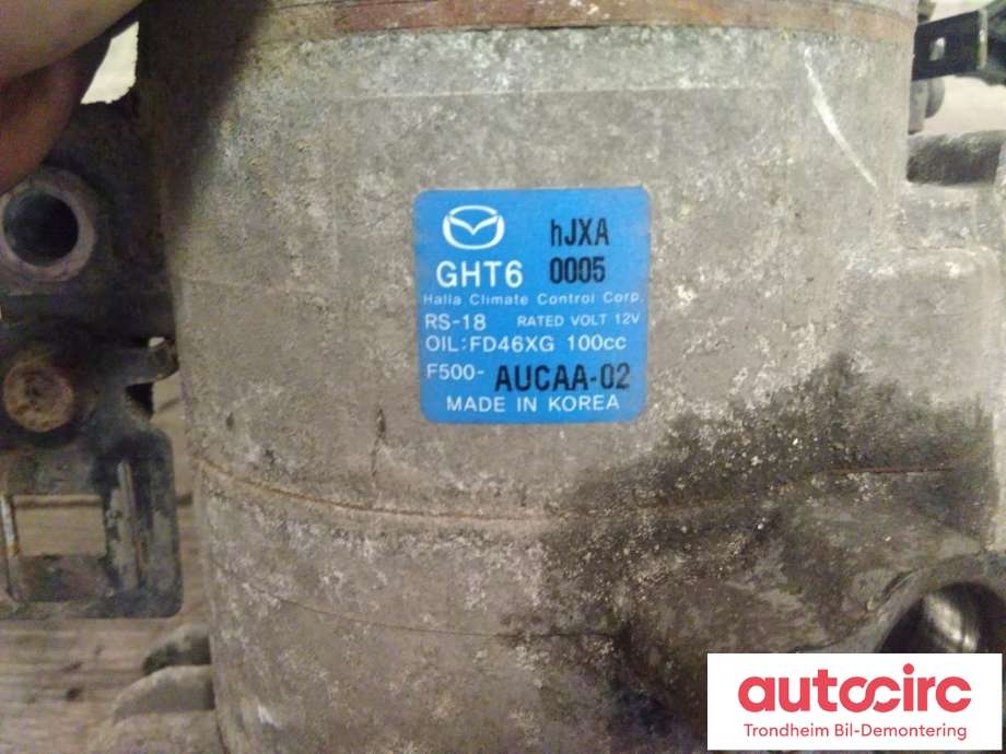 Aircondition kompressor til Mazda 6 2013-2015 (Type III, Fase 1)  (HALLA|F500AUCAA02|GHT6-61-450|)
