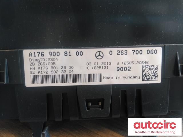 Instrumentpanel til Mercedes A-Klasse 2012-2018 (W176) (W176) (BOSCH|A1769008100|A1769009700|0263700060)