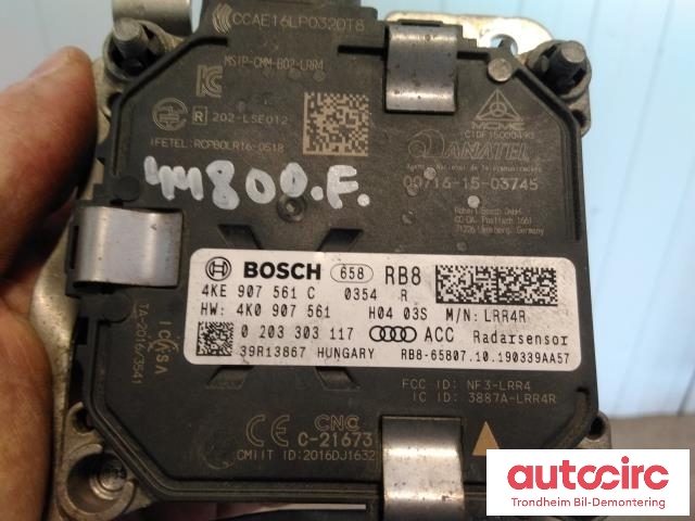 Sensor radar til Audi e-tron 2018-->>  (BOSCH|4KE907561C|4KE 907 561 C|0203303117)