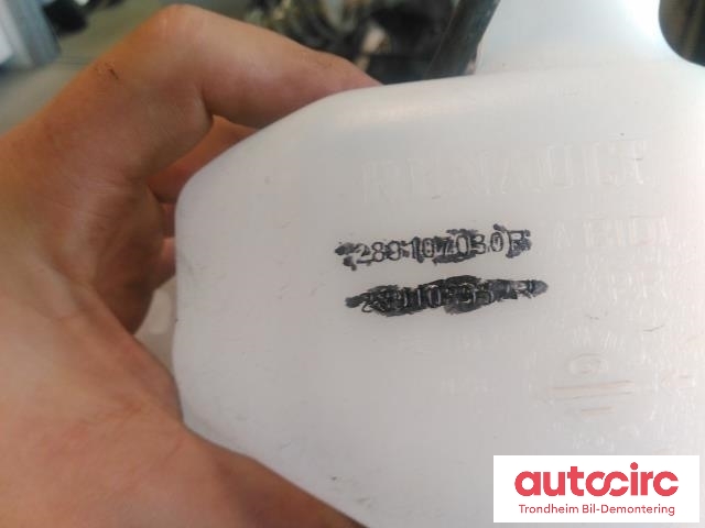 Spylertank foran til Renault Zoe 2019-->> (Fase 2)  (MED SPYLERPUMPE|289107030R|289103347R|289108952R)