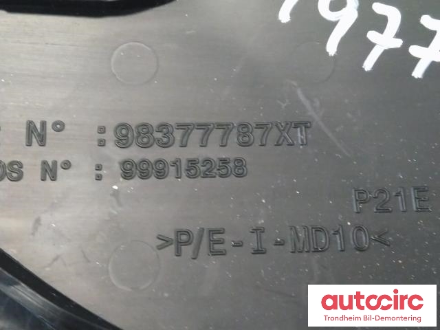Deksel til Peugeot e-208 2019-->> (SETT PÅ STØTFANGER|98402853XT|98379058XT|98377785XT)
