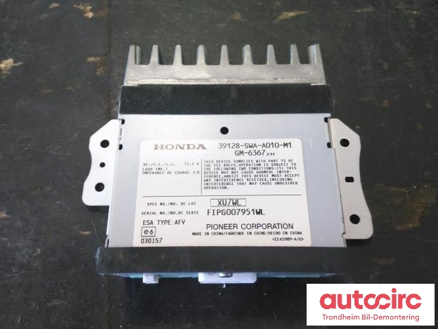Bilstereo forsterker til Honda CR-V, 2007-2012 (Type III)  (PIONEER|39128-SWA-A010-M1)