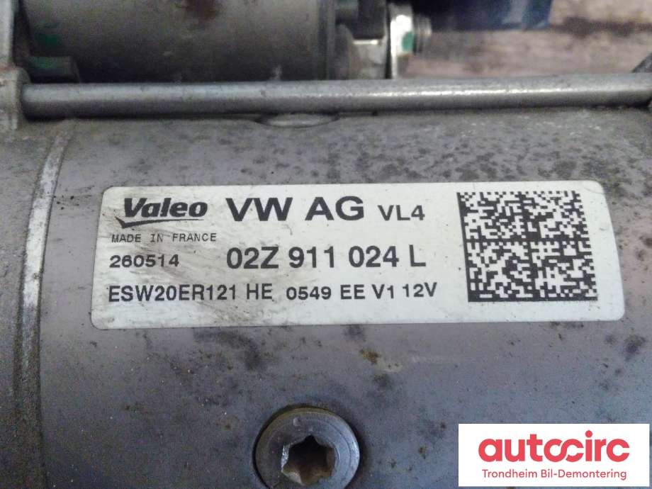 Starter diesel til VW Golf Sportsvan 2014-2018 (VALEO|02Z911024L|02Z911021K|ESW20ER121HE)