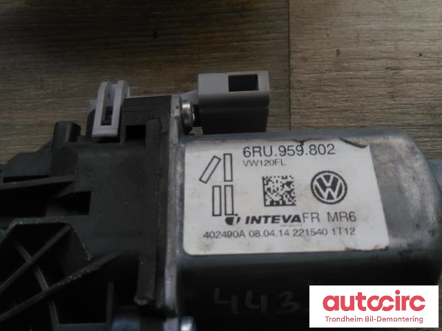Ruteheis, kun motor, venstre foran til VW E-Up 2013-2019 (INTEVA|6RU959802|VW120FL|1S0959802)