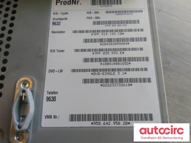 Bilstereo navigasjon til Porsche Cayenne 2010-2017 (92A) (92A) (HARMAN/BECKER|7PP919193CB|95864297020|95864297025)