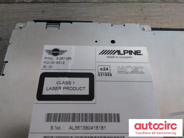 Bilstereo navigasjon til Mini Countryman 2010-2016 (R60) (R60) (ALPINE|9257093|3456817|65123456817)